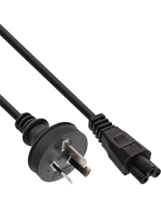 
16656J  Cable Alimentacion Australia-Argentina Tipo I AS3112 a Conecto C5 2 metros NEGRO