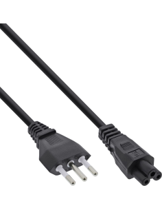 
16656S Cable Alimentacion Italia CEI 23-16 a Conector C5 2 metros NEGRO