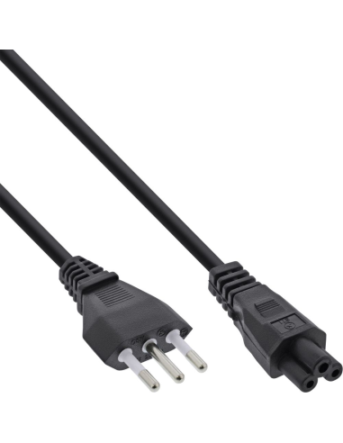 
16656S Cable Alimentacion Italia CEI 23-16 a Conector C5 2 metros NEGRO