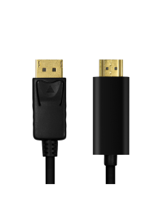 
CV0127 LOGILINK - Cable 2 m Negro DisplayPort 1.2 Macho a HDMI 1.4 Macho. El cable DisplayPort a HDMI de LogiLink es adecuado 2