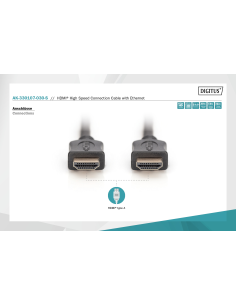 
AK-330107-030-S DIGITUS - Cable HDMI A-A  3 metros Negro 4K 60Hz  Resolución máx. HDTV: 3840 x 2160 píxeles, 60 Hz 2
