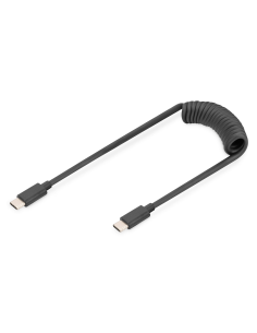 
AK-300431-006-S Cable en espiral USB Type C a USB Type C; TPU USB 2.0, PD 60 W máx.; 1 m