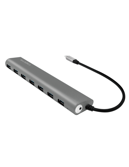 
UA0310 : LOGILINK USB-C 3.1, concentrador de 7 puertos, con carcasa de aluminio