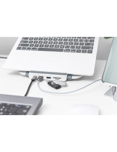 
DA-90408 DIGITUS - Acoplamiento USB-C (8 puertos) con elevador de notebook plata/blanco