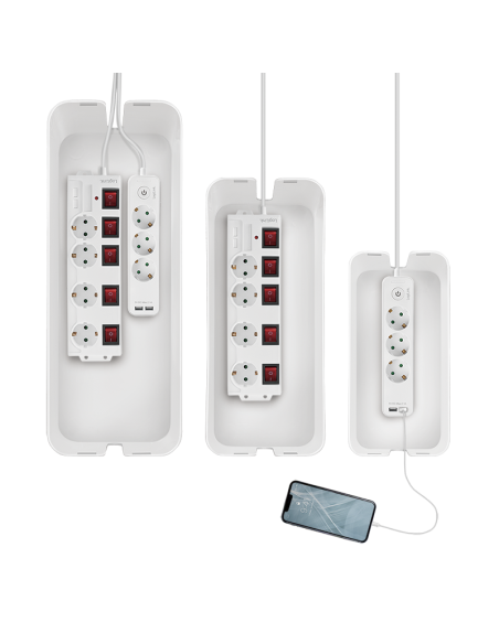 
KAB0078 LOGILINK - Caja de Gestion de Cables o Regletas  Kit de 3  Blanca Logilink