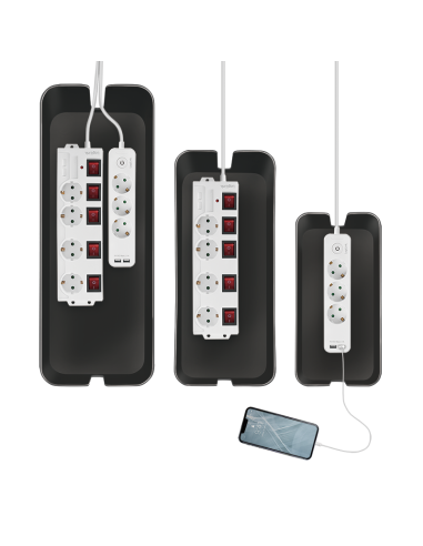 
KAB0077 LOGILINK - Caja de Gestion de Cables o Regletas  Kit de 3  Negra Logilink
