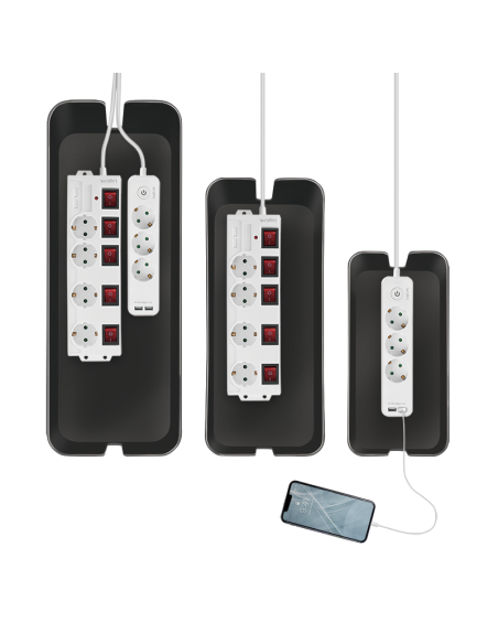 
KAB0077 LOGILINK - Caja de Gestion de Cables o Regletas  Kit de 3  Negra Logilink