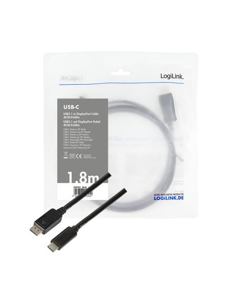 AK-300333-020-S DIGITUS - Cable Adpaptador de 2 m, USB Type-C Gen 2 a DP
