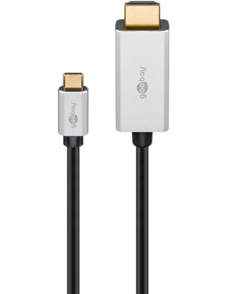 
60174 Cable USB C Macho a HDMI Macho  2.00m 4K/120Hz 8K/30 Hz  48 Gbit/s  Bulk Goobay