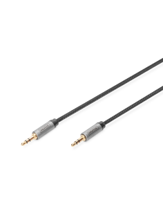 
DB-510110-018-S Cable de audio estéreo AUX 3,5 mm M/M Carcasa de aluminio, conectores dorados, cable de nylon, 1,8 m