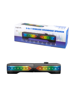 
SP0059 LOGILINK - Barra de sonido móvil con luz de fiesta, sistema de sonido para juegos 2 en 1 Logilink