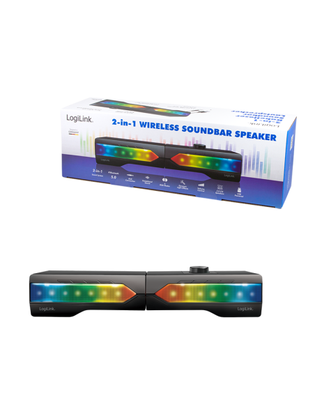 
SP0059 LOGILINK - Barra de sonido móvil con luz de fiesta, sistema de sonido para juegos 2 en 1 Logilink