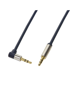 
CA11100 Cable de  1,00 metros Audio Stereo MiniJack 3.5 Macho/Macho  90º Azul Conector Aluminio Logilink Caja Retail carton