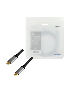 
Cable de  1,50m USB-PD 2.0 0,48 Gbit/s PD100W USB-C Macho a USB-C Macho Negro E-mark carga y datos 2