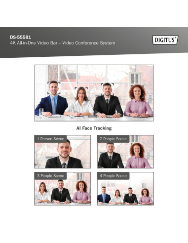 
DS-55581 DIGITUS - Barra de vídeo 4K All-In-One - sistema de videoconferencia