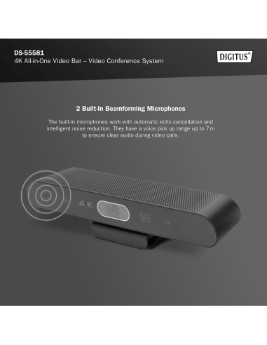 
DS-55581 DIGITUS - Barra de vídeo 4K All-In-One - sistema de videoconferencia