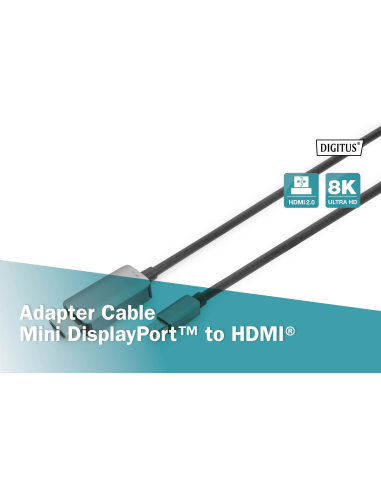 
DB-340109-010-S DIGITUS - Cable adaptador 8K Mini DisplayPort, mini-DP - HDMI tipo A