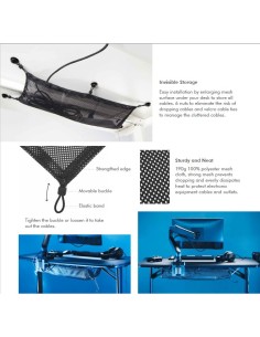 
KAB0111 LOGILINK - Logilink Malla Poliester 69x34Cm negra, para organizar cables bajo el escritorio, LOGINLIK 2