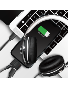 
Adaptador de audio USB 3.2 con EQ, USB-C/M a 3,5 mm/F, PD, negro LogiLink 2