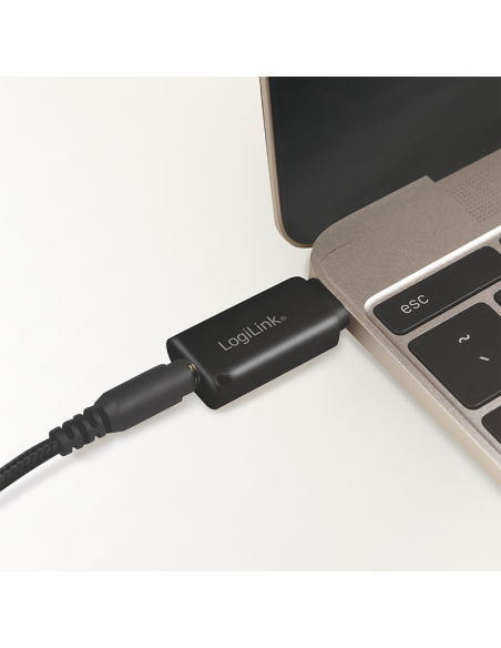 
UA0356 LOGILINK - Adaptador de audio USB 3.2, USB-C/M a 3,5 mm/F, negro  LogiLink