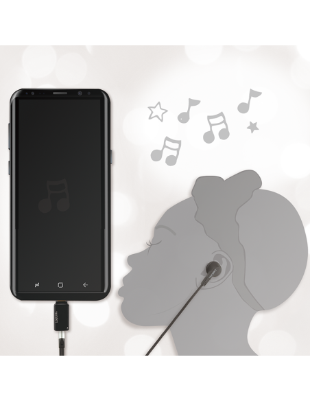 
UA0356 LOGILINK - Adaptador de audio USB 3.2, USB-C/M a 3,5 mm/F, negro  LogiLink