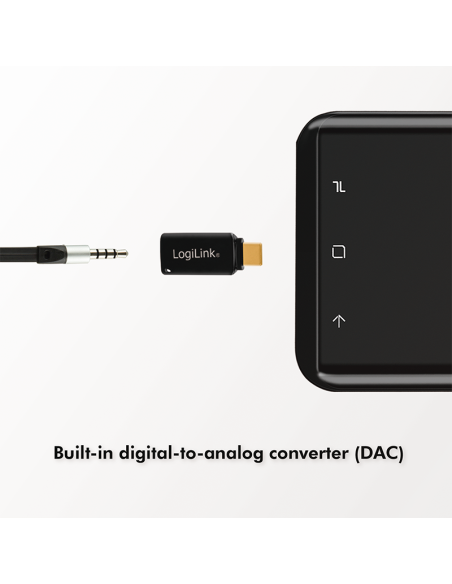 
UA0356 LOGILINK - Adaptador de audio USB 3.2, USB-C/M a 3,5 mm/F, negro  LogiLink