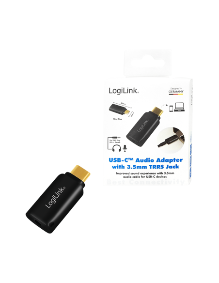 
UA0356 LOGILINK - Adaptador de audio USB 3.2, USB-C/M a 3,5 mm/F, negro  LogiLink
