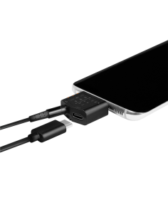 
Adaptador de audio USB 3.2 con EQ, USB-C/M a 3,5 mm/F, PD, negro LogiLink