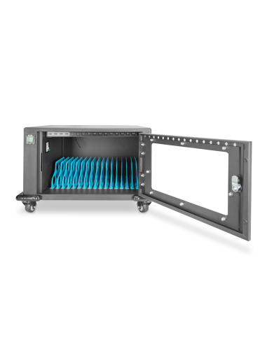 
DN-45007 DIGITUS - Armario de carga móvil, 14", USB-C, cerradura electrónica PIN 16 estaciones de carga, ventiladores, 384 x 