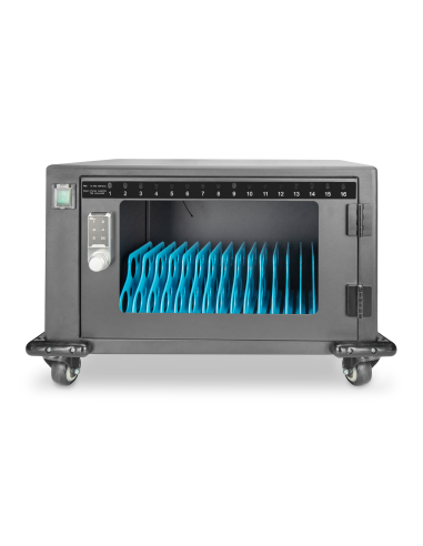 
DN-45007 DIGITUS - Armario de carga móvil, 14", USB-C, cerradura electrónica PIN 16 estaciones de carga, ventiladores, 384 x 