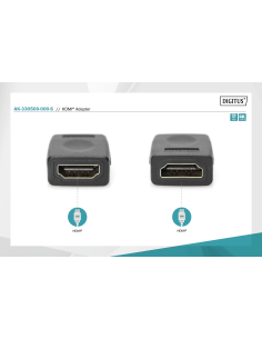 
AK-330500-000-S DIGITUS - Adaptador HDMI-A Hembra - HDMI-A Hembra recto 4K 60Hz Digitus plástico 2