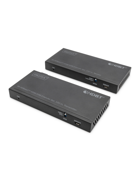
DIGITUS DS-55526 Kit extensor KVM HDBaseT, 150 m 4K/60Hz, USB 2.0, PoC, IR, negro