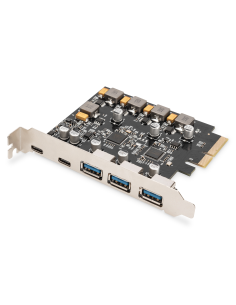 
Tarjeta PCIe 2 USB-C + 3 USB A 5 SuperSpeed 10Gbps  Digitus