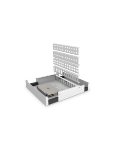 Unibox para fibra óptica para el montaje en la pared, Medium 280 x 320 x 54 mm, gris (RAL 7035)