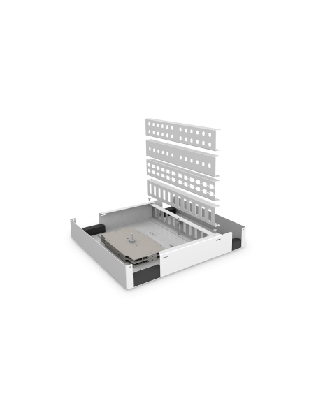 Unibox para fibra óptica para el montaje en la pared, Medium 280 x 320 x 54 mm, gris (RAL 7035)