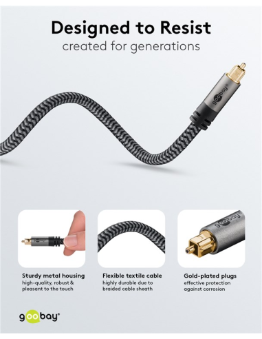 
65304 GOOBAY - Cable  1 m Toslink M a Toslink M G+ Flexiplus G+ Nylon Goobay Bolsa de colgar