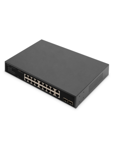 
 DIGITUS 16+2 Port 10/100/1000 Mbps + 2 Gigabit SFP PoE Switch
Product number: DN-95358
EAN: 4016032485445