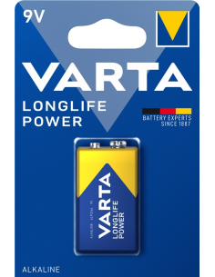 
46826  Pila Alcalina   6LR61 9V   1 x Blister Varta Longlife Power