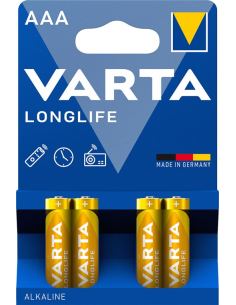 
Pila Alcalina   LR03 AAA 1,5V    4 x Blister Varta Longlife