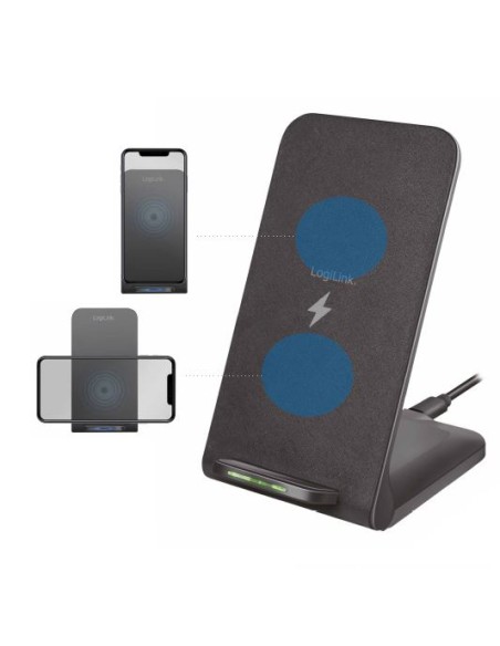 
PA0315 LOGILINK - Cargador de mesa inalámbrico, 15W, Tipo soporte Vertical Qi Logilink