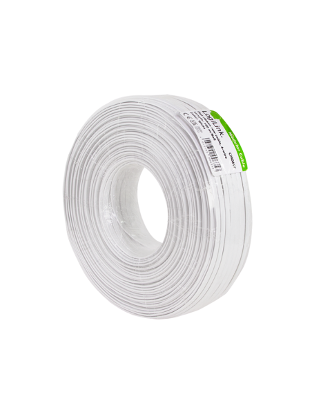 
CM06W LOGILINK - Bobina telefónica Plano Blanco 100 metros 6 hilos CCA-PVC Logilink