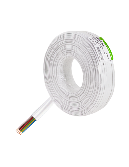 
CM06W LOGILINK - Bobina telefónica Plano Blanco 100 metros 6 hilos CCA-PVC Logilink