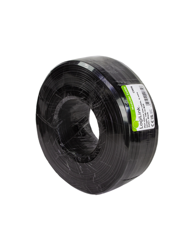 CM08 LOGILINK Bobina telefónica Plano Negro 100 metros 8 hilos