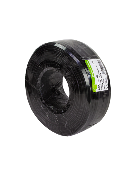 CM08 LOGILINK Bobina telefónica Plano Negro 100 metros 8 hilos