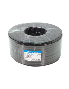 
CM06 LOGILINK - Bobina telefónica Plano Negro 100 metros 6 hilos