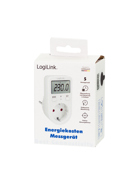 
EM0002A LOGILINK - Enchufe con Medición de gastos de electricidad ( interior) LOGILINK. Detecte equipos eléctricos ineficient