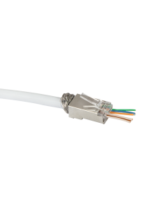 
Conector modular Cat 6 RJ45 Macho STP Apantallado Cable pasante (bolsa de 50 unidades) pass-throug
