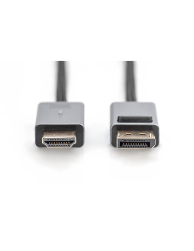 
DB-340202-030-S DIGITUS - Cable  3m Negro DisplayPort 1.2 Macho a HDMI 1.4 Macho 4K/30 Hz Carcasa de aluminio, dorado, Nylon 