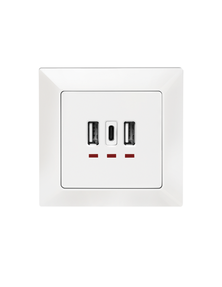 
PA0254 Toma de pared Cargador USB (2 USB-A y 1 USB-C),