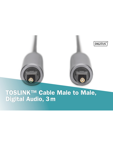 
DB-510510-030-S DIGITUS - CABLE TOSLINK M/M, audio digital, 3 m Carcasa de aluminio, dorado
